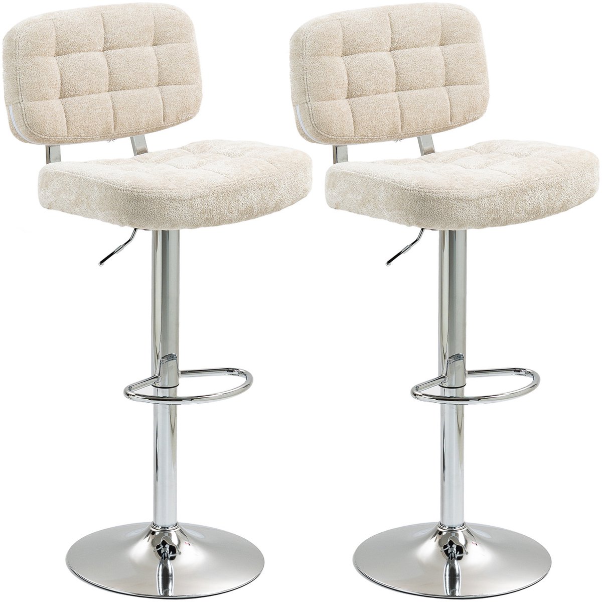 HOMCOM-Barkruk-Chenille (100% polyester)-51x45x115cm-Beige