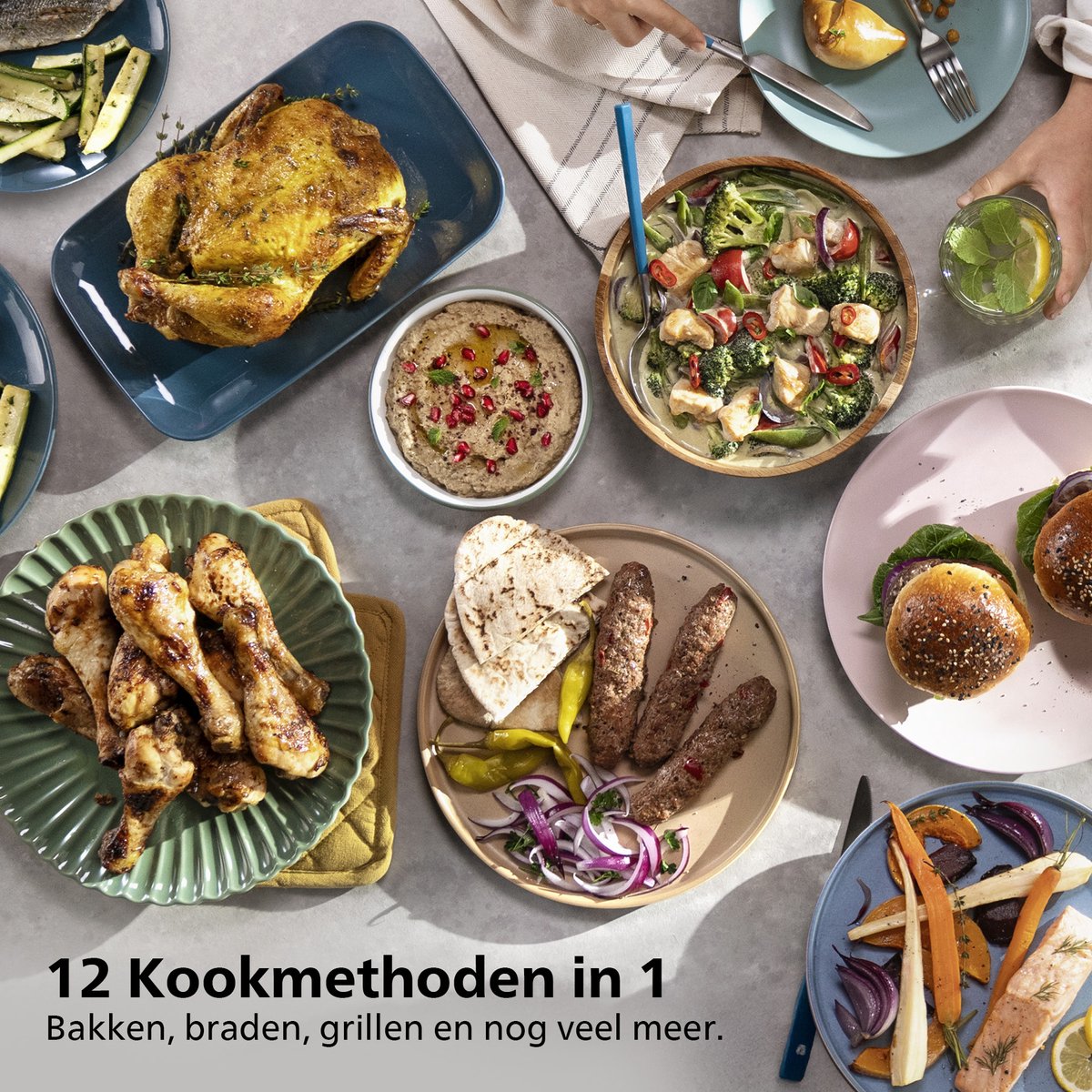 Philips 3000 Series Dual Airfryer - NA351/00 - Dubbele Mand - 9L - Tot 6 Personen - Zwart/Zilver — afbeelding 5