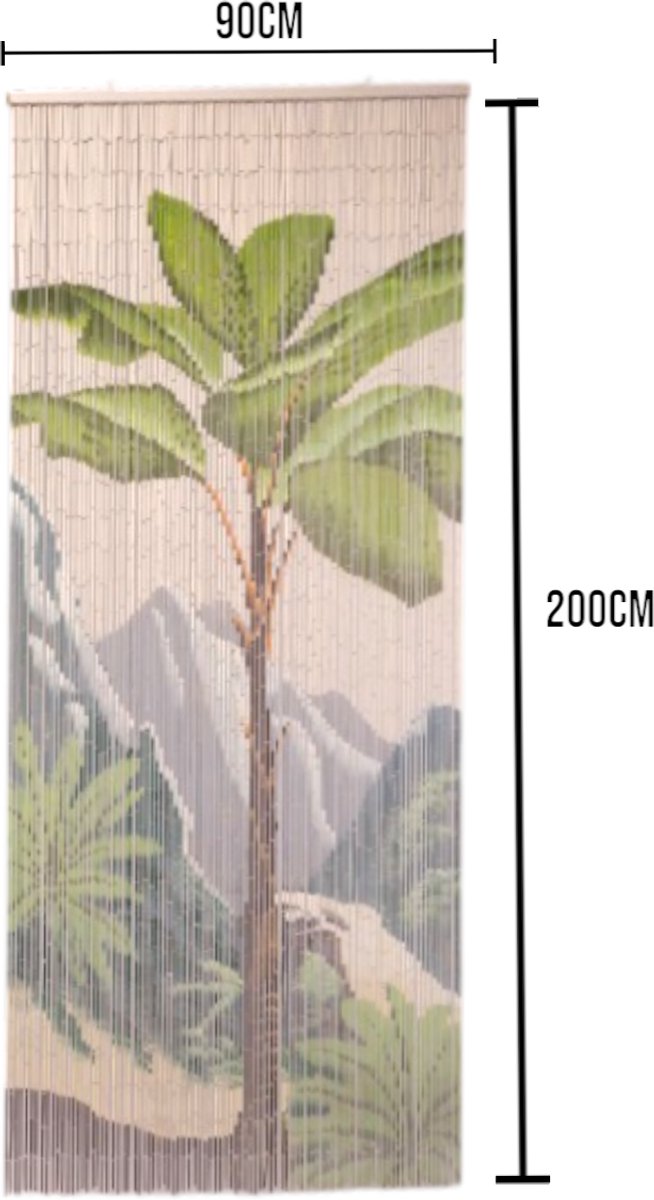 Dutchers® Vliegengordijn 90x200 cm Bamboe - Deurgordijn Palmplant - Deurhor - Horgordijn - Bamboegordijn - Kralengordijn deur van Merkloos — afbeelding 2