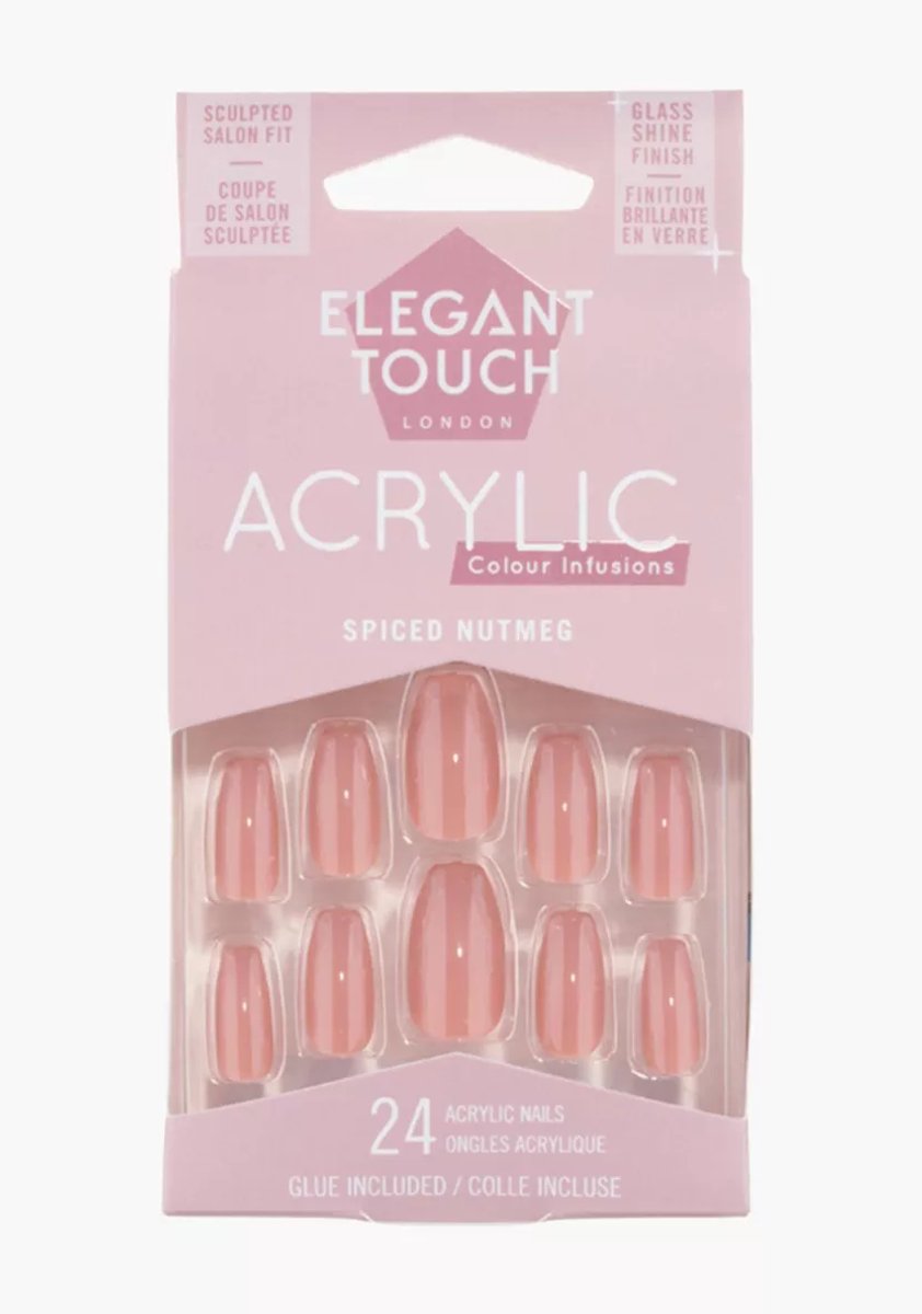 Elegant Touch London Acrylic Spiced Nutmeg Blush 24 stuks met lijm