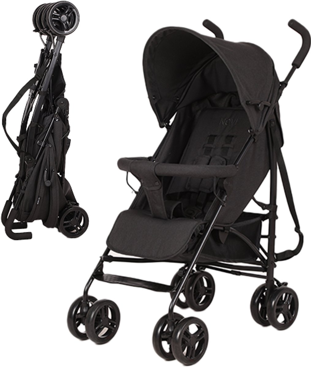 Novi Baby Nick Buggy - Geschikt vanaf 6 maanden - lichtgewicht buggy - Zwart Melange van Novi Baby