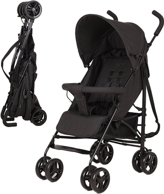 Foto: Novi baby nick buggy geschikt vanaf 6 maanden lichtgewicht buggy zwart melange