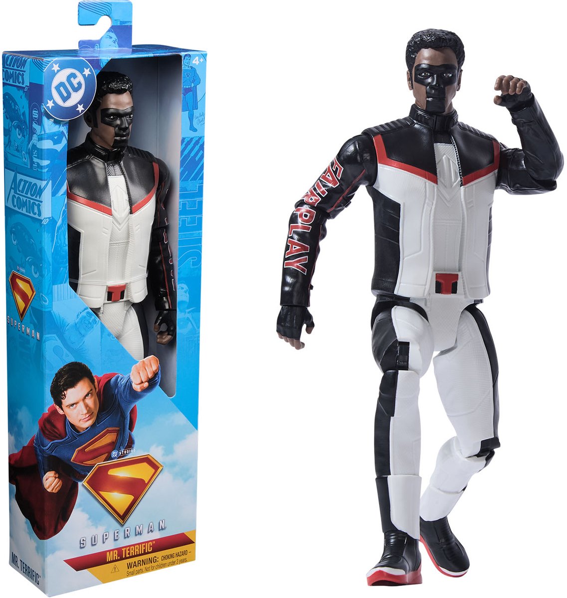 DC Comics, Superman Mr Terrific superhelden actiefiguur van 30 cm, kinderspeelgoed, fantasiespel