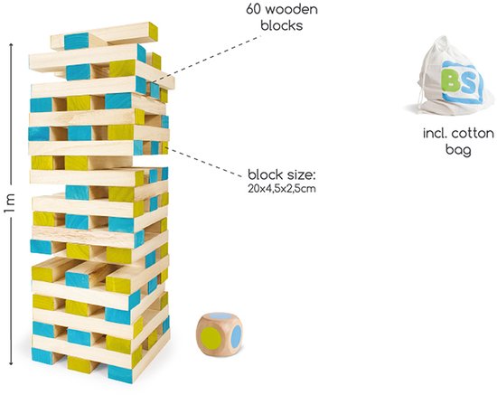 Jeu D'équilibre La Tour - 8 Pièces, Dimensions 14 Cm, Marque Legler - Neuf Pour Enfants