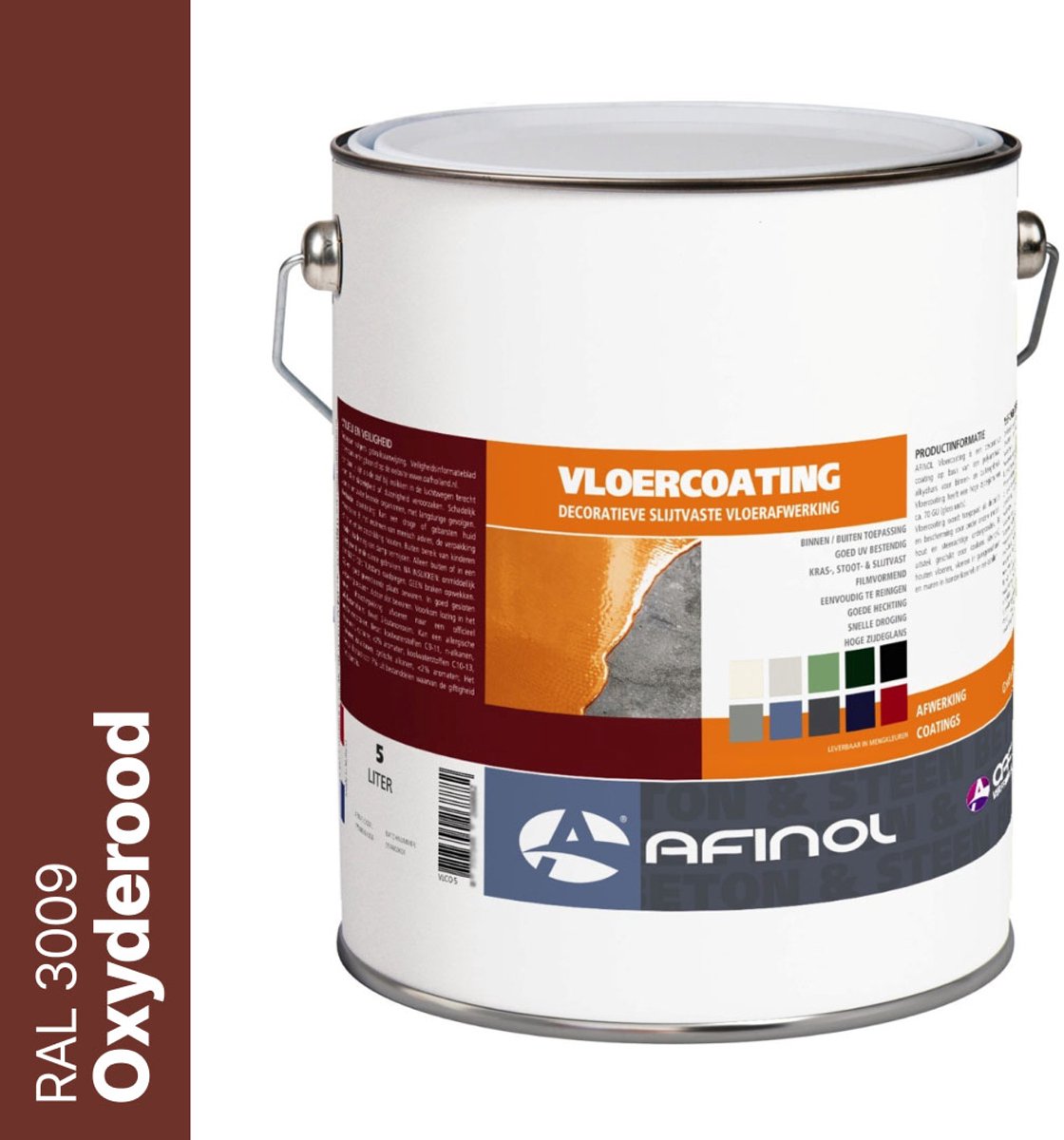 Afinol Vloercoating Oxyderood (RAL 3009) 5 liter