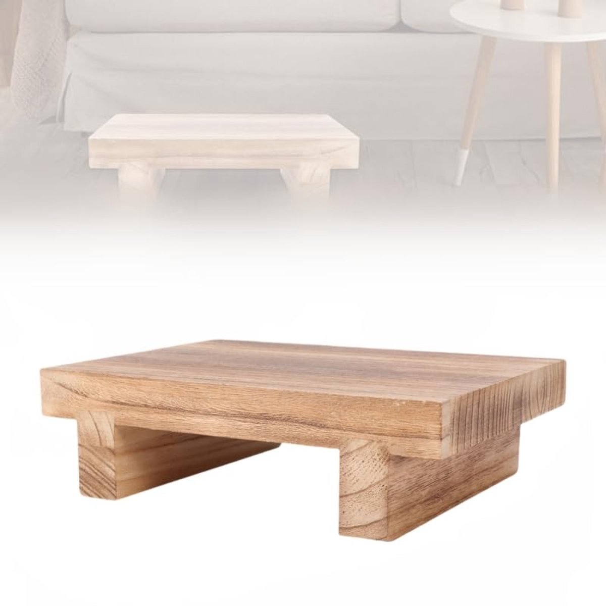 QPFO® Houten opstapkruk – multifunctionele kruk voor volwassenen en kinderen – massief hout – ideaal voor keuken woonkamer en badkamer