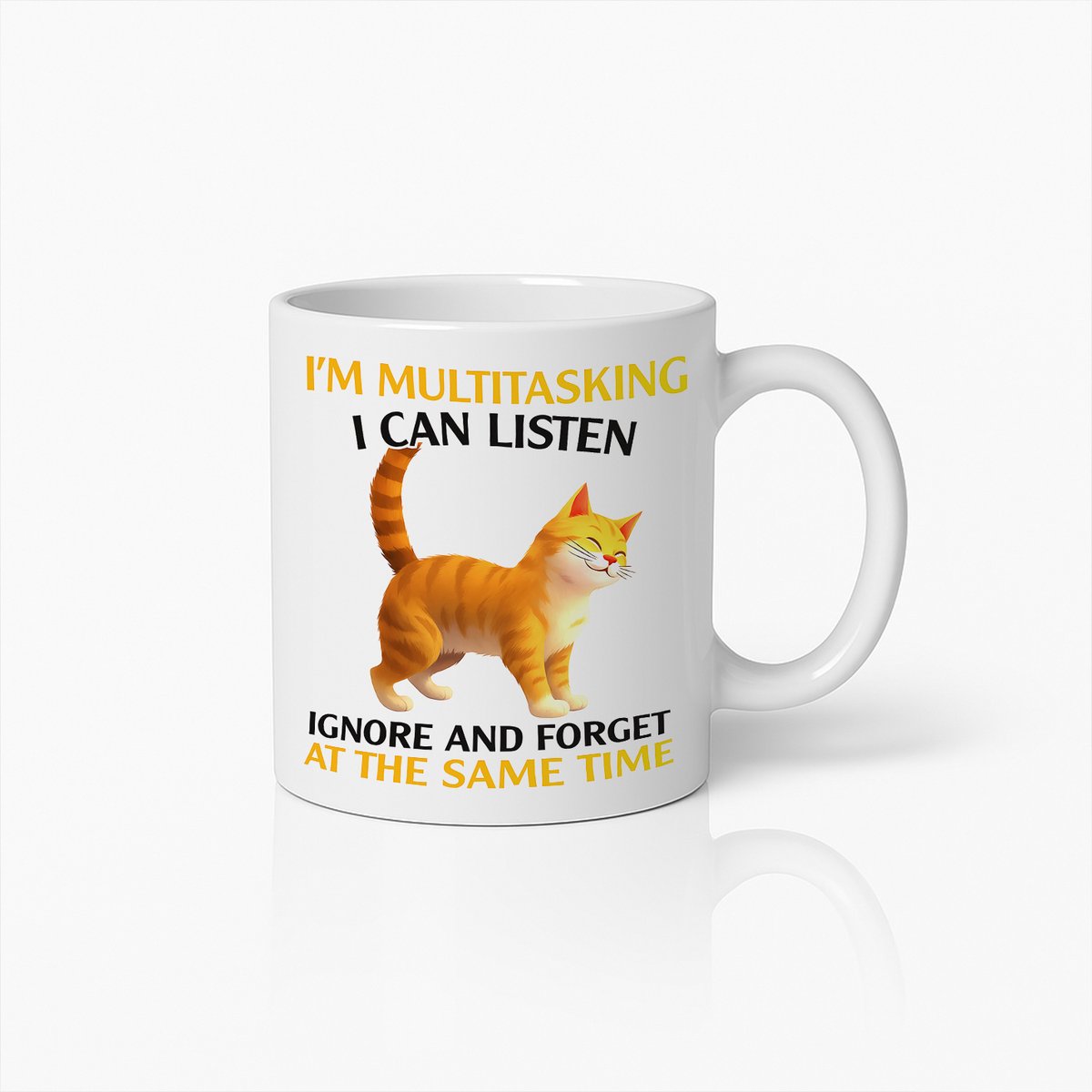 Grappige Multitasking Kat Mok - Humoristische Koffiebeker voor Kattenliefhebbers
