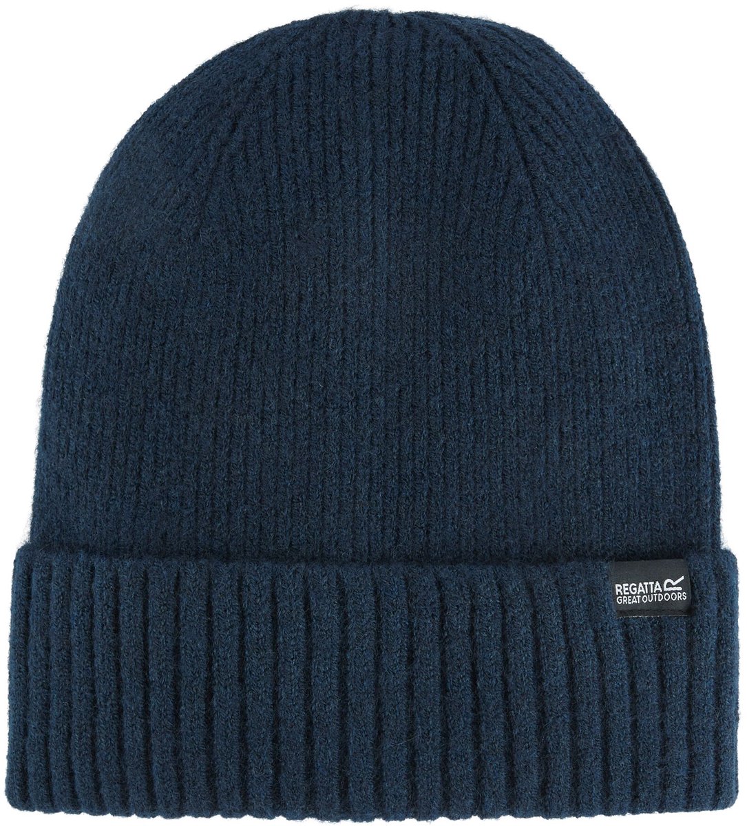 Basic geribde beanie muts voor dames Blauw