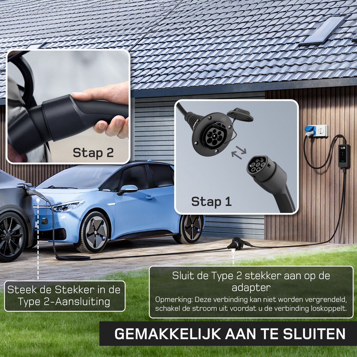 Dé Type 2 Verlengkabel – 15 Meter 11kW 16A 3-Fase Oplaadkabel Voor Elektrische Auto’s, IP54 En Met Draagtas 4 miniatura