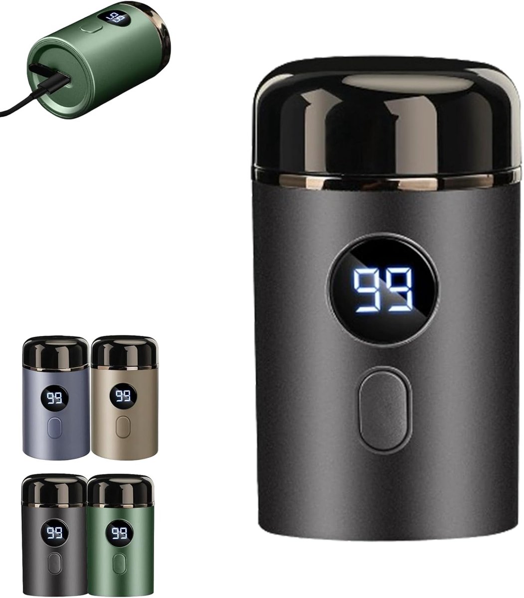 Scheerapparaat - Mini-scheerapparaat voor heren, elektrisch mini-scheerapparaat, afwasbaar, draadloos, USB-reisapparaat, nat en droog (grijs)
