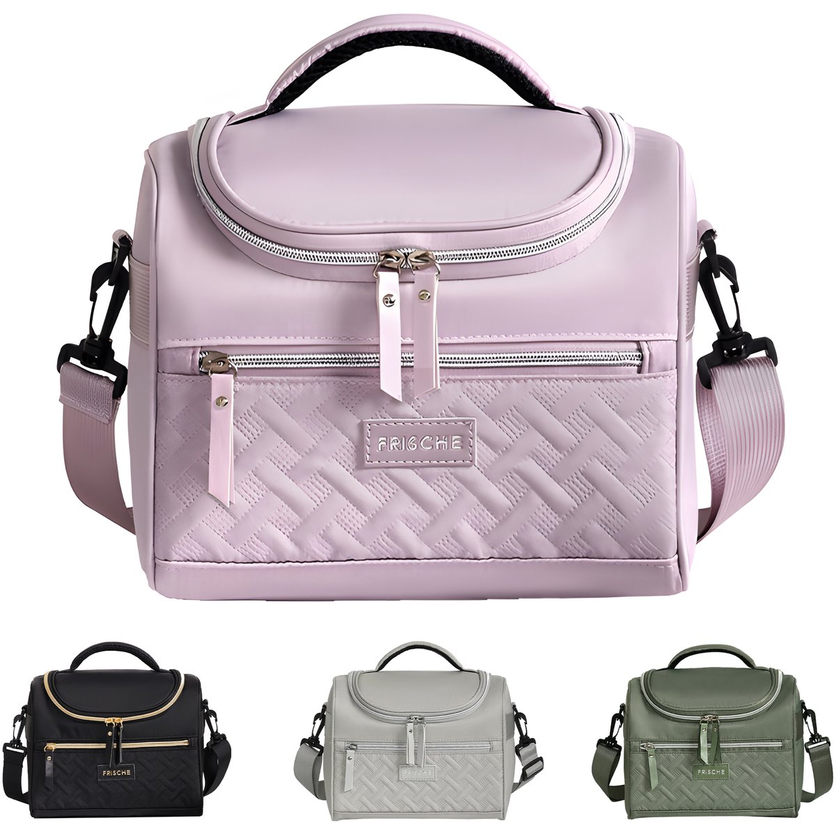 Rainbecom Lunchtas 8.3L - Koeltassen Paars - Isolerende & Waterdichte 900D Polyester – Handvat Riem Lunch Bag - Verstelbare Schouderriem – Voor Werk, School, Reizen, Picknick - 24.8x16x21cm