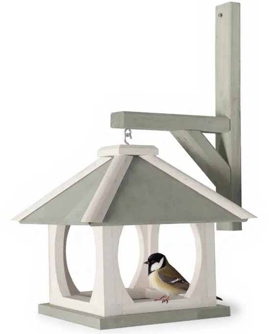 Mangeoire à oiseaux suspendue avec étagère - Moss grise - Mangeoire à oiseaux