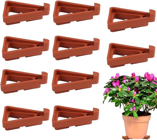24x Onzichtbare Driepoot Plantenpootjes – Verhoogde Voetjes Voor Bloempotten, Voor Afwatering En Ventilatie (7 X 5,5 X 2,3 Cm)