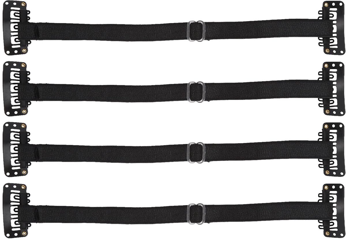 4PCS Face Lifting Band with Hair Clip, Face Lift Tape Band Adjustable Elastic Facial Lift Belt Eye Wrinkle Removal Belt Facelift Patch Straps Bands for Face Lift (Black)