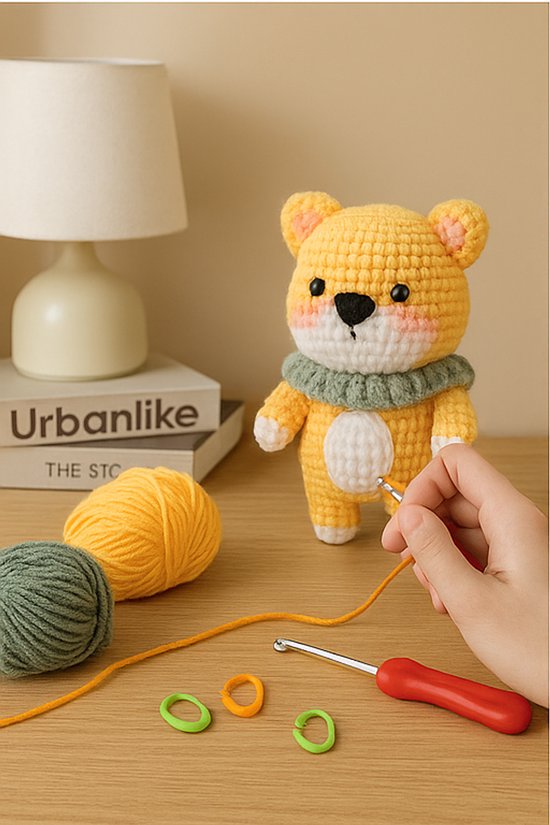 Crochet pour les débutants | Kit de démarrage au crochet Ours | Kits de crochetage câlins | Kit de crochet tout-en-un | Un ours mignon | Crochet pour commencer | Kits de crochetage |
