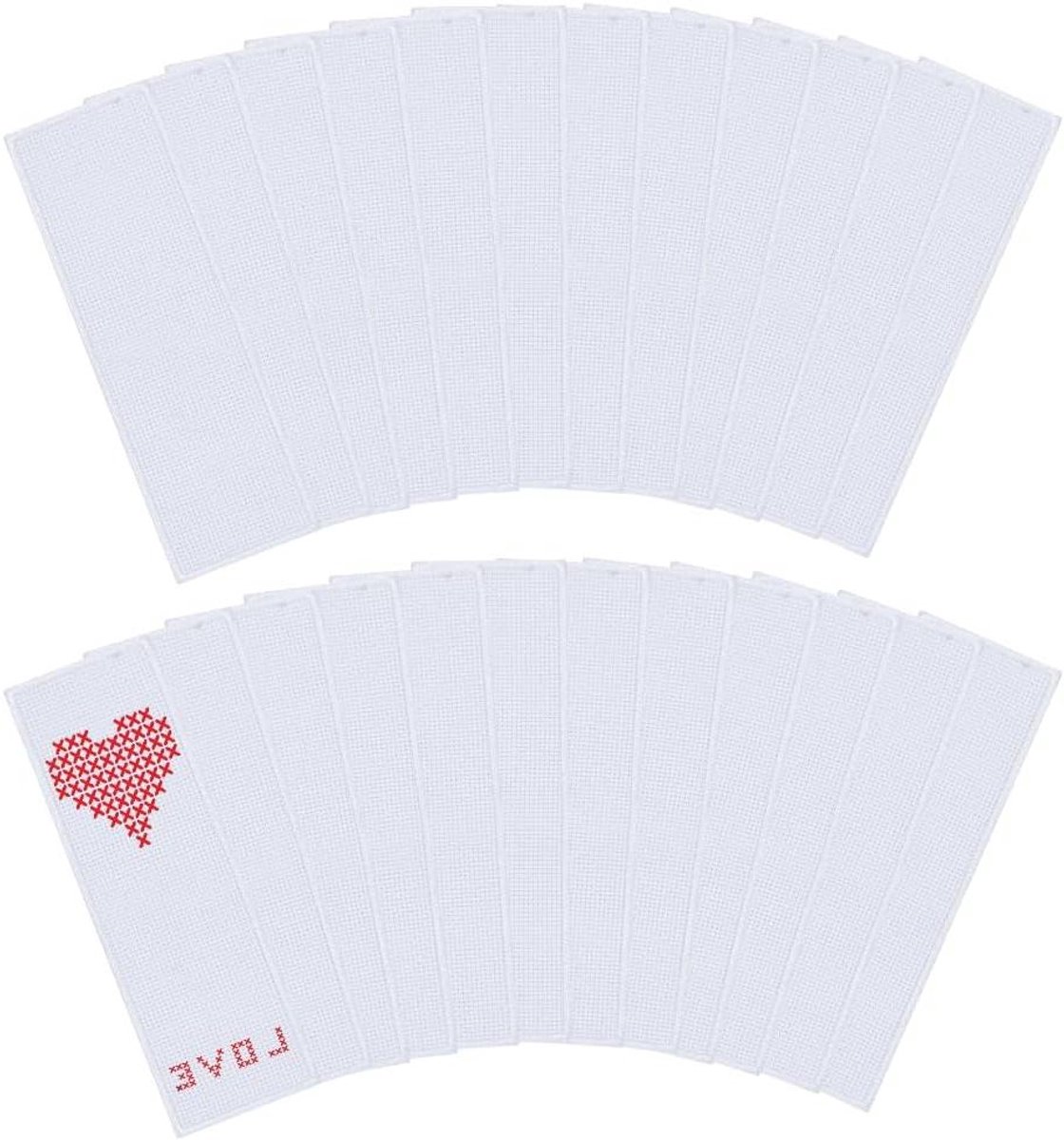 24 stuks blanco kruissteek bladwijzers - borduurrand kruissteek canvas blanco kruissteek stof borduurstof naaldstof voor het maken van bladwijzers