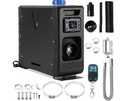 Diesel Standkachel - 12V 8KW - Bluetooth App Bediening - All-in-One Luchtverwarmer voor Auto Vrachtwagen Bus Boot Camper Caravan RV - Auto Heater-Luchtverwarmer met afstandsbediening en Digitaal-display - Zwart