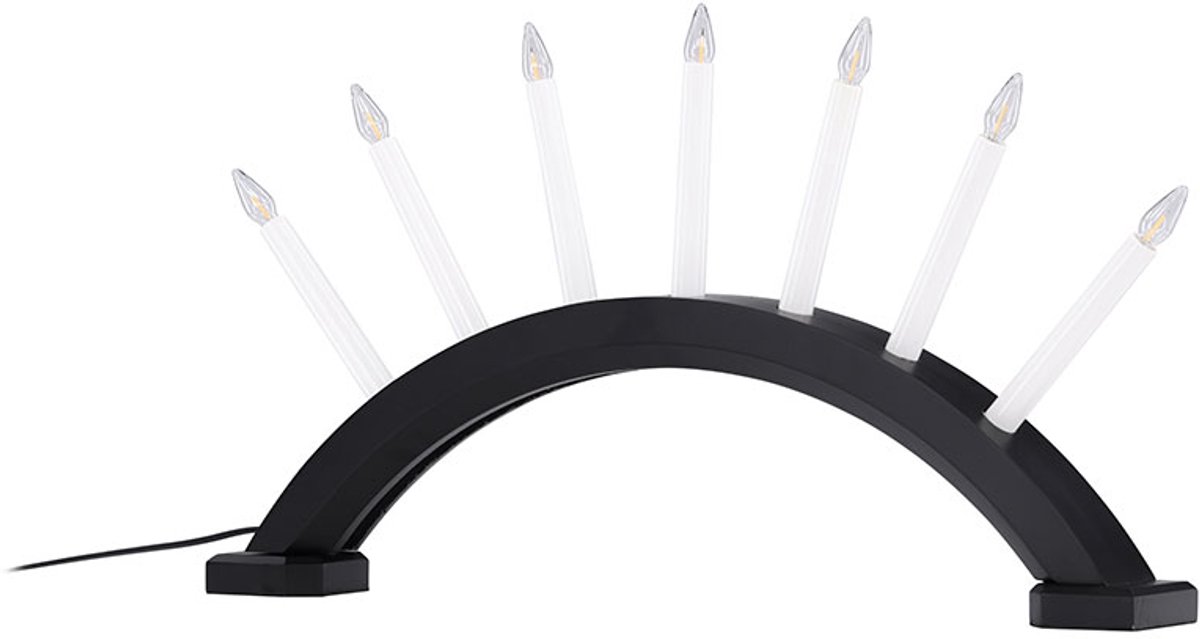 Kebnekaise adventskandelaar elektrisch 7 lichten zwart.