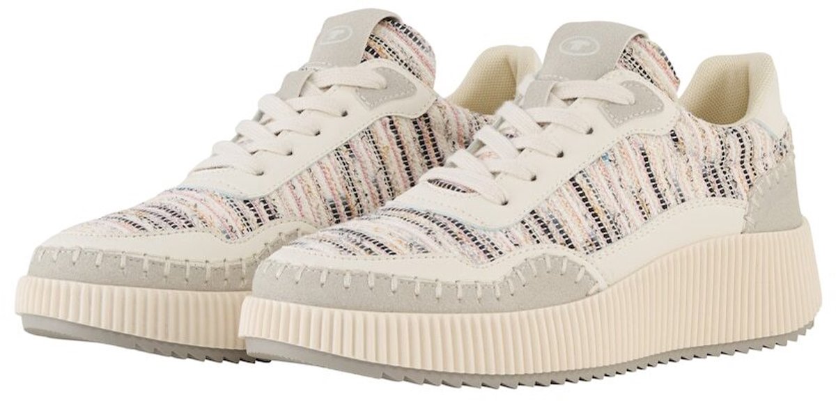 Tom Tailor - Trainers met platform - Maat 41 - offwhite-multi