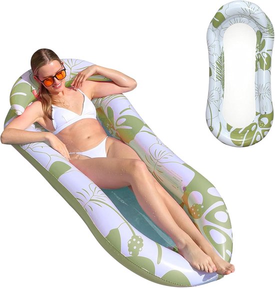 MUYAPAY 2 Frites Piscine Gonflables 105cm - PVC, Jaune & Vert - Jouets Piscine Enfants & Adultes