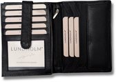 Lundholm portefeuille en cuir hommes en cuir noir - portefeuille hommes grand - cuir de haute qualité - dossier papier voiture - cadeau pour homme hommes cadeaux conseil