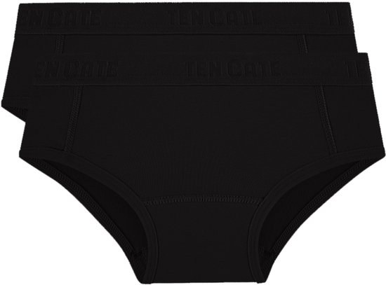 Ten Cate Basics organic cotton stretch hipster zwart 2 pack voor Meisjes | Maat 170/176