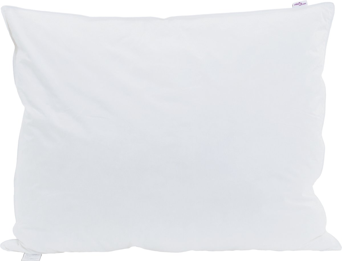 vidaXL - Hoofdkussen - met - kussen - 2 - pcs - Wit - 40 - x - 60 - cm - Veer