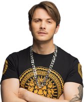 Boland - Ketting Pimp zilver Zilver - Volwassenen - Unisex - Pooier - Foute party - Pooier - Themafeest - Carnaval