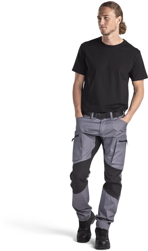 Pantalon de travail Blaklader 14591845 Pantalon de travail extensible Service Gris / Noir NL: 56 BE: 50