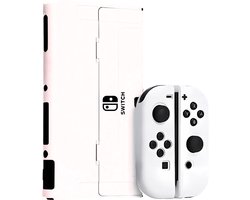 Xainy – Hard Case WIT geschikt voor Nintendo Switch OLED | Switch-games accessoires | beschermhoesje / cover voor de Nintendo Switch consoles | Screen protector & joycons pro controller grip inbegrepen