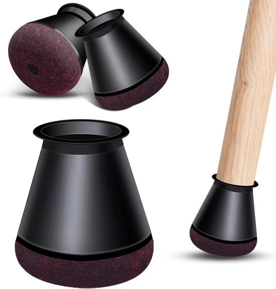 Lot de 24 petits protège-pieds de chaise en silicone noir, enveloppés – Couvre-pieds de chaise – Embouts de pieds de chaise en caoutchouc, coussinets de protection pour pieds de meubles, silencieux et anti-rayures (noir)