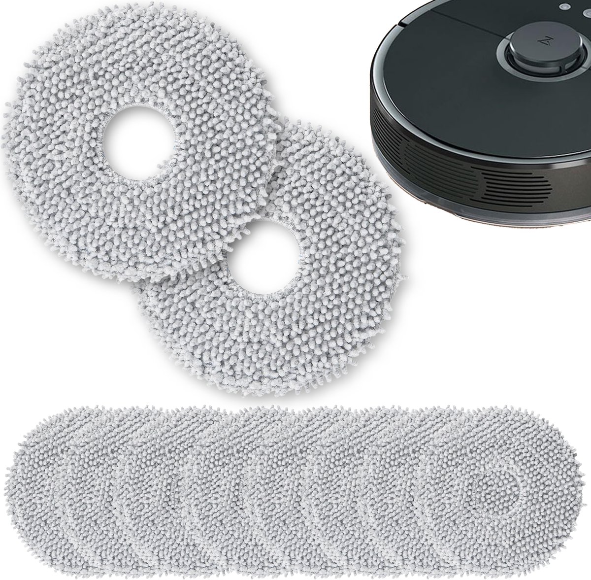Set van 10 hoogwaardige mopkappen - mop - dweildoek - compatibel met de Dreame X30 / X40 / X50 / L10 / L10S Ultra / L20 Ultra en Xiaomi S10+, X10+, X20+ robots, ideaal voor het effectief reinigen van vloeren - hoogwaardige vervanging