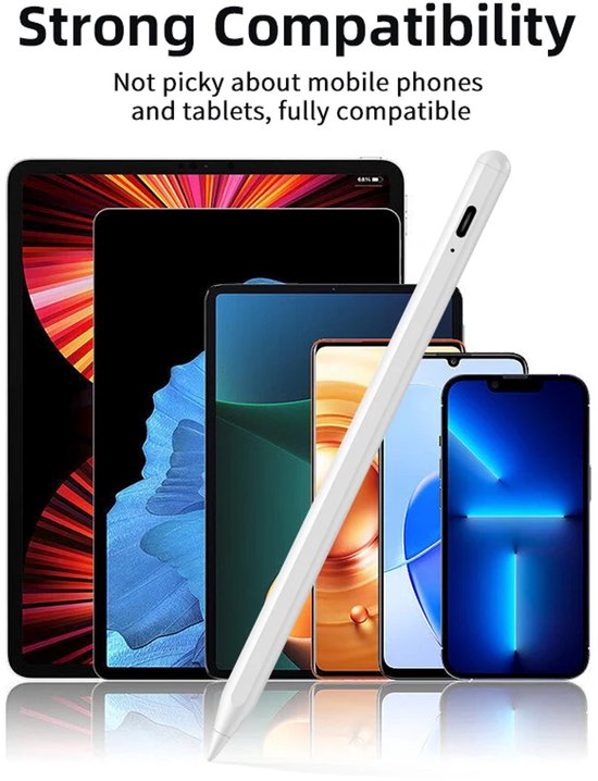 Casemania Universeel Stylus Pen - Wit - Geschikt voor iOS / Andriod / Windows - Alternatief voor Apple Pencil - Geschikt voor iPad & Samsung Galaxy Tab van Casemania — afbeelding 4