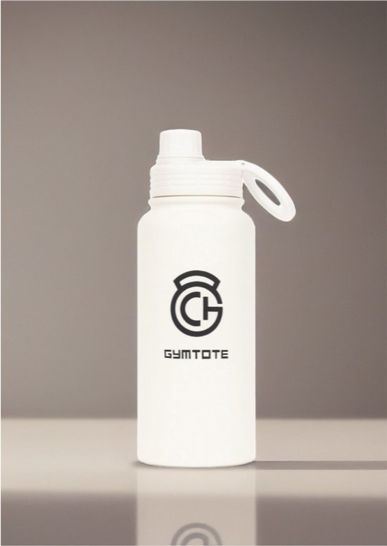 GymTote Waterfles RVS - Magsafe telefoonhouder - Wit