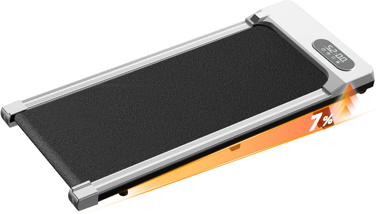 Draagbare loopband - BIGZZIA Elektrische loopband - Wandelpad 1-8 km/u2.5HP - Met afstandsbediening en LCD-scherm - Zilver