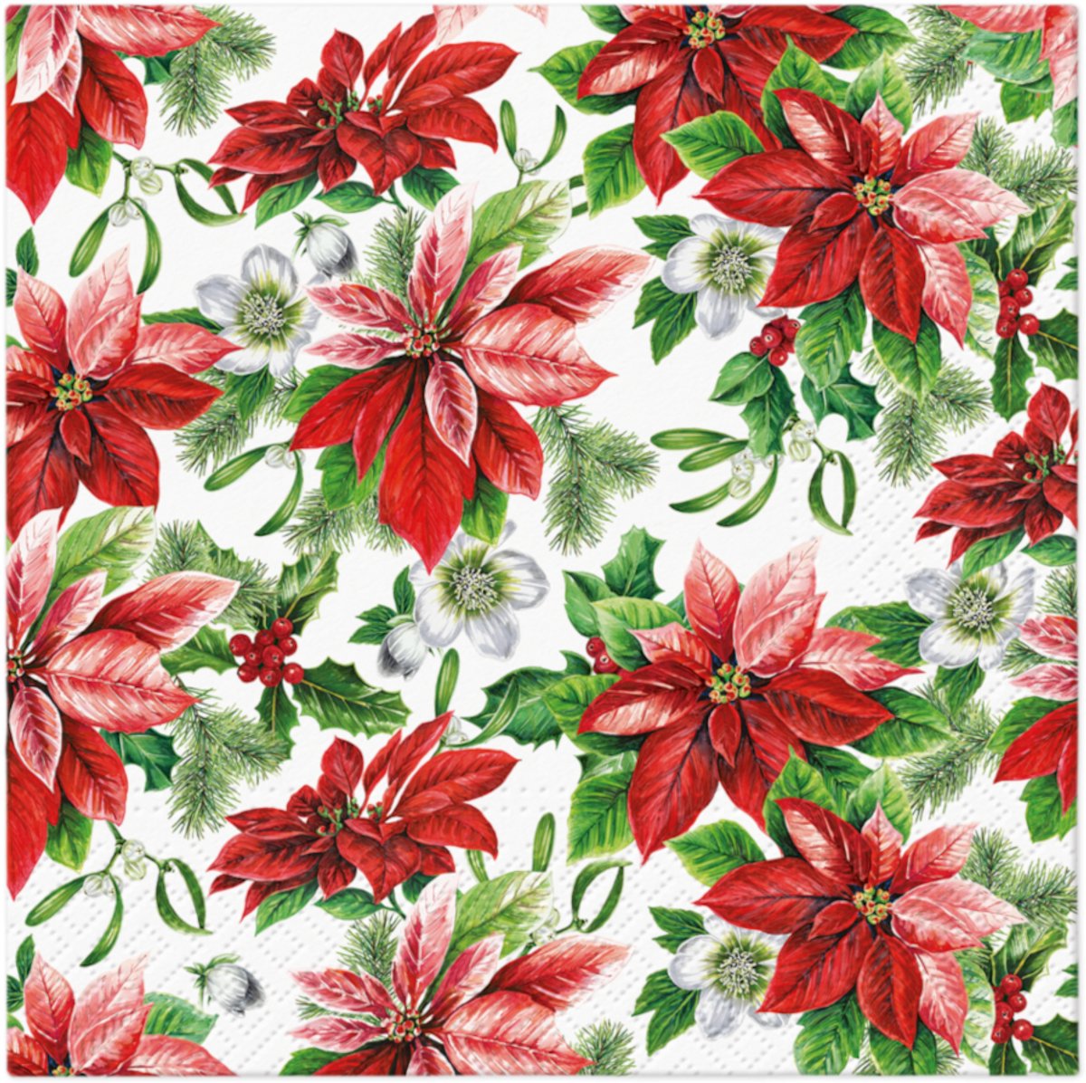 PAW - Cocktail servetten - Glory Poinsettia