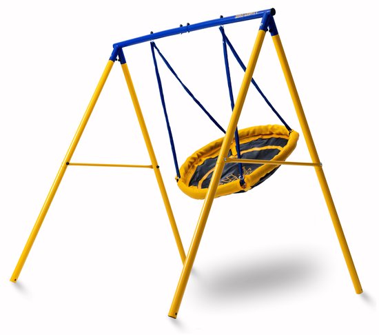 Zero Gravity UFO tuinschommel met stabiel en roestvrij metalen frame. Tuinplezier voor maximaal 2 kinderen - Schommelkettingen voor meer veiligheid - Scheurbestendige stof - Schommel voor buiten