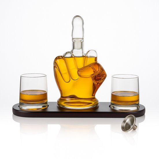 Middelvinger whiskey karaf | Glazen karaf | Cave & Garden