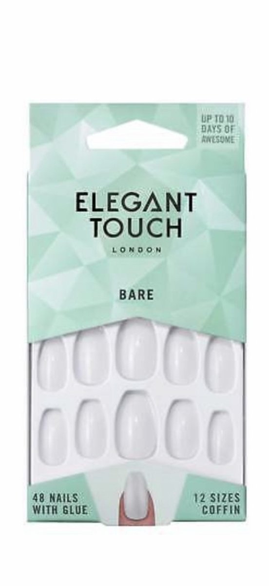 Elegant Touch London Bare Ongles natural wit Nagels 48 + lijm