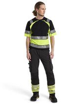Blaklader werkbroek met 4-weg stretch zonder spijkerzakken 1193-1642 - Zwart/High Vis Geel - C48