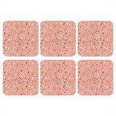 Onderzetters voor glazen - Terrazzo - Patroon - Kleurrijk - Roze - Blauw - 10x10 cm - Glasonderzetters - 6 stuks