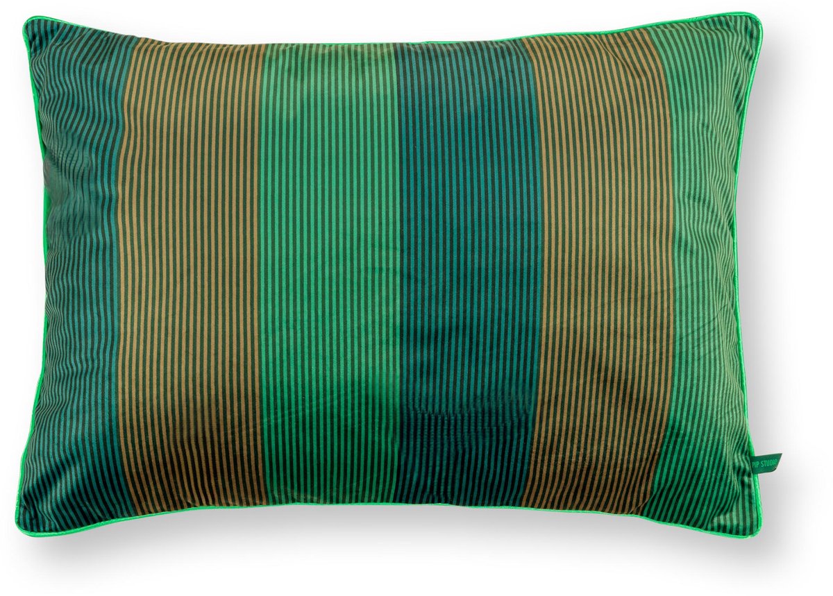 Pip Studio Sierkussen Multi Stripe - Kussen voor de Woonkamer - Groen - 50x70cm