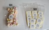 50 Uitdeelzakjes 10x15 cm + stickers | Cellofaan zakjes | Transparant | Ik ben Jarig dus ik trakteer stickers | School traktaties | Uitdelen | Traktatie | A6 formaat 10x15cm zakjes | 40mm sticker