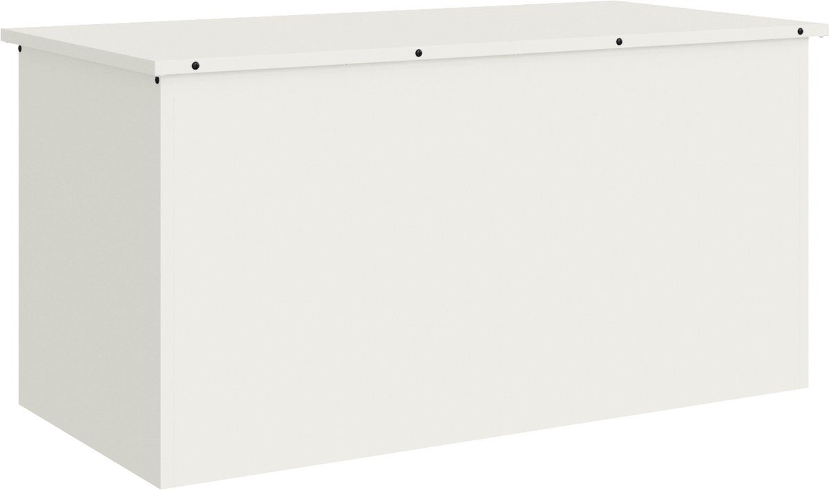 vidaXL - Buitopslagdoos - Wit - 100 - x - 50,5 - x - 50 - cm - Staal