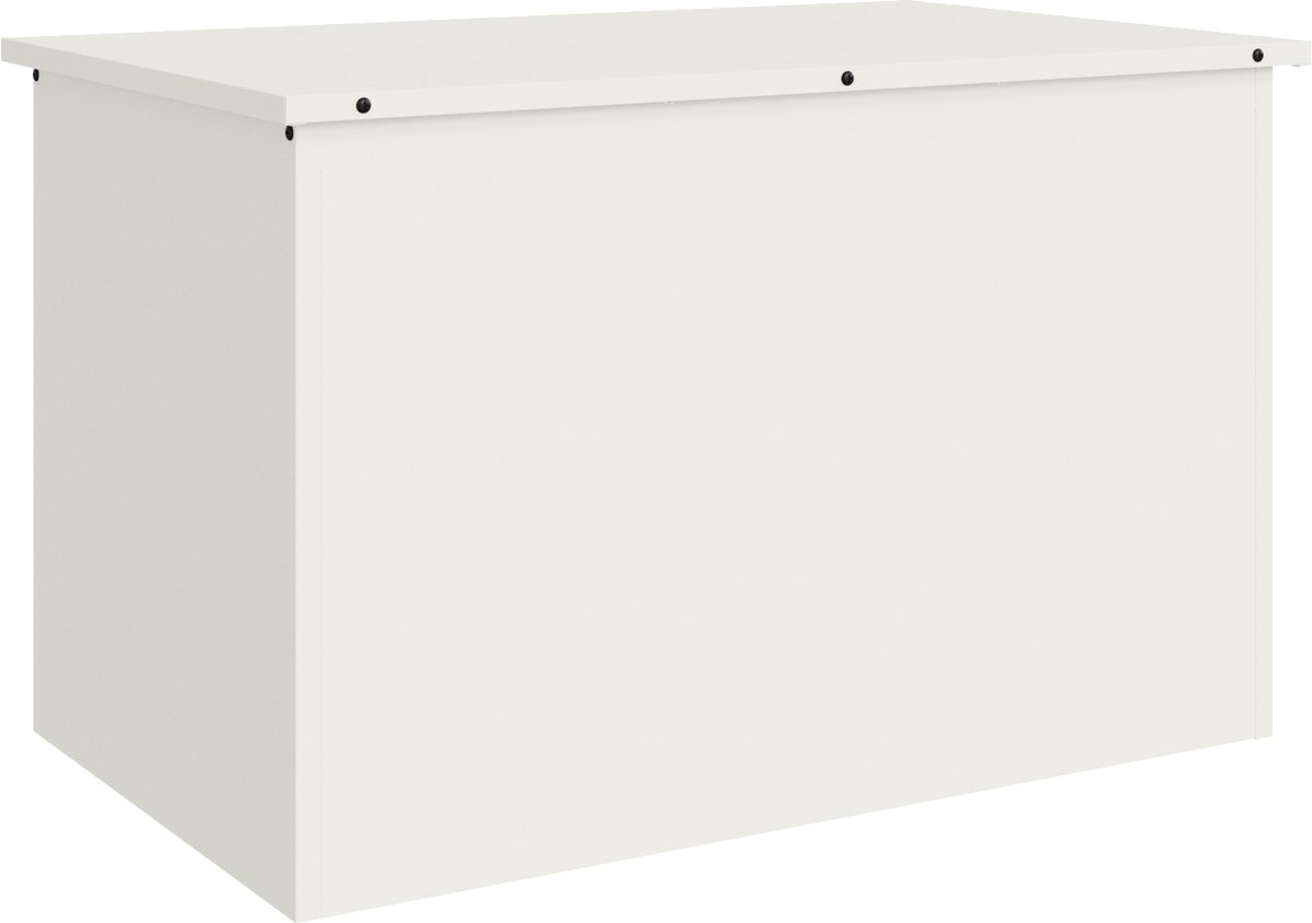 vidaXL - Buitopslagdoos - Wit - 80 - x - 50,5 - x - 50 - cm - Staal