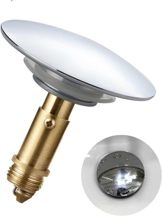 Pop -Up Click Clack Plug Stopper (66 mm) - Badkamer Gootsteen Afvoerplug Stopper - Afvoer Gootsteen Afvalpluggen - Messing Pop -up Stop voor Keuken Badkamer Wastafel - Spoelbak Wastafel stopper - Badkamer Gootsteen Plug Stop