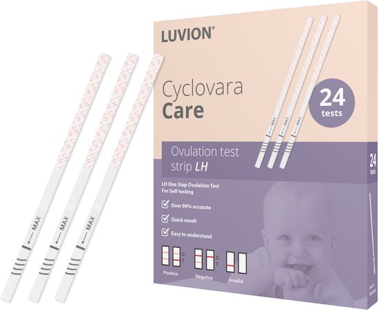 Bandelettes de test d'ovulation LUVION® – Lot de 24 – Trouvez facilement vos jours fertiles et tombez enceinte plus rapidement – Détection très précoce et précise