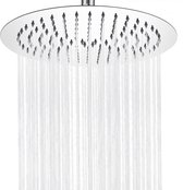 Ben Round Slim Douchekop - 25 cm - Chroom - Messing - Regendouchekop