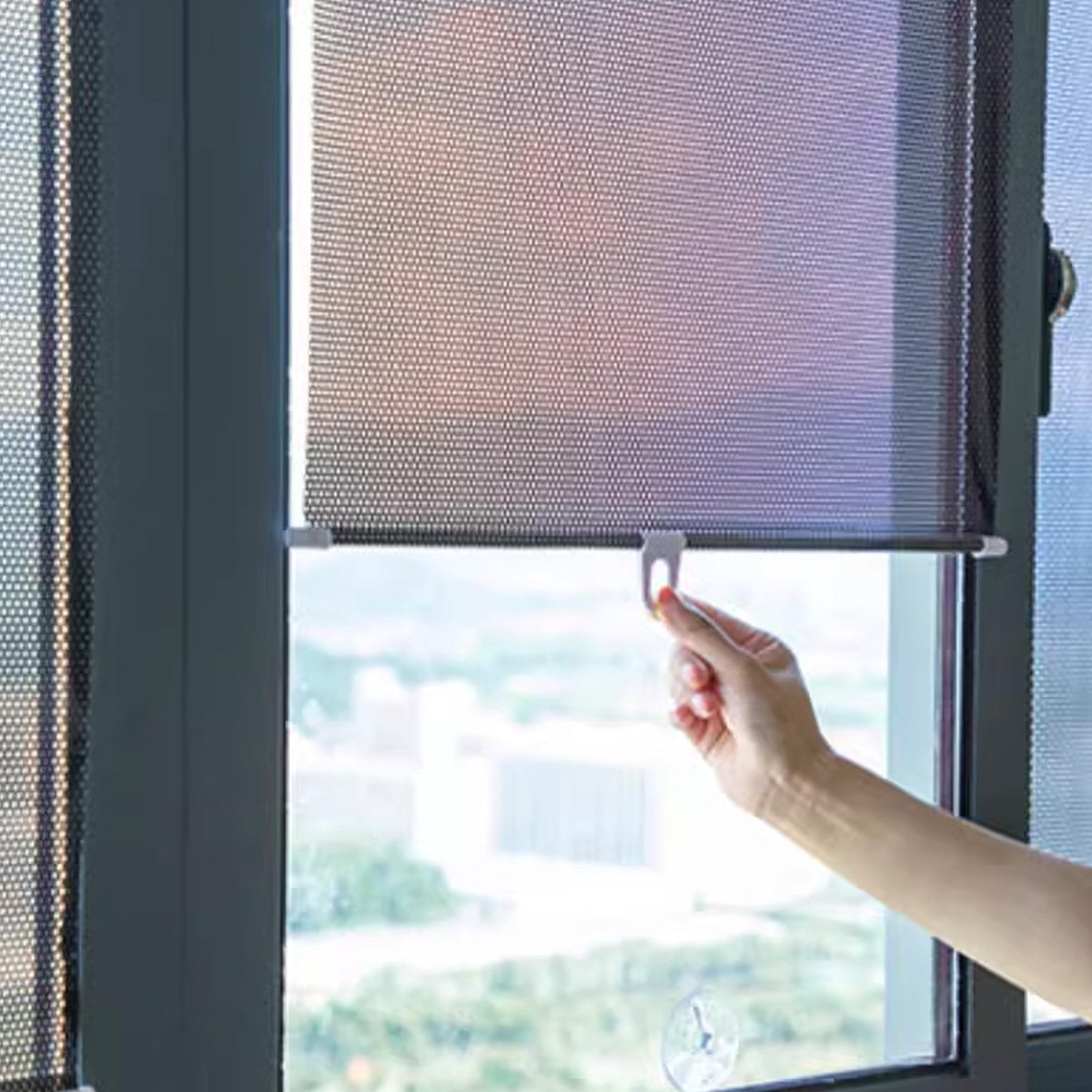 thumbnail: Rolgordijn Met Zuignappen – Verduisterend, Plissé Zonnescherm Voor Ramen (65x140 Cm, Zonder Boren)