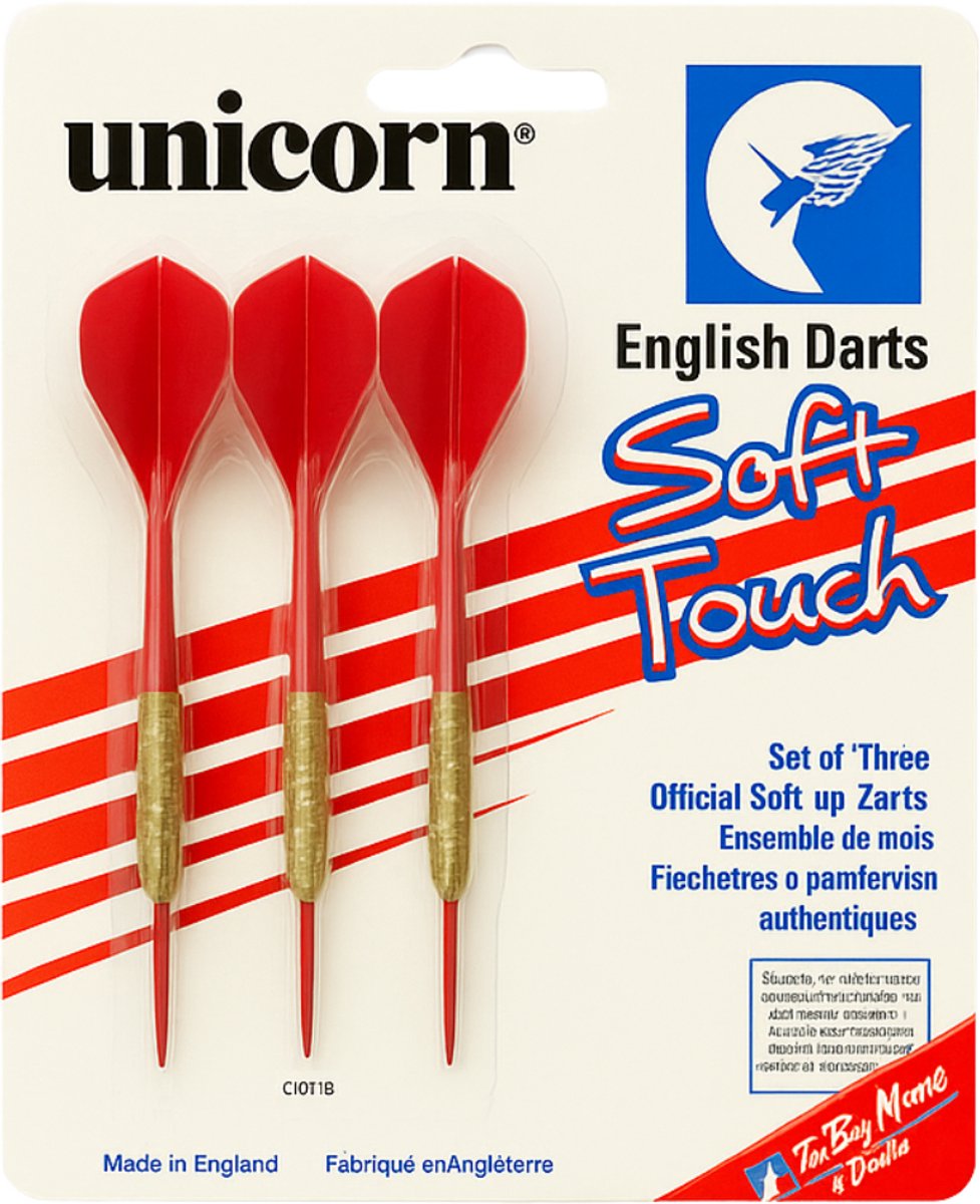 Unicorn Dartpijlen Soft Tip Set - 3 Stuks - Dartspijlen voor Elektronisch Darten - Rood